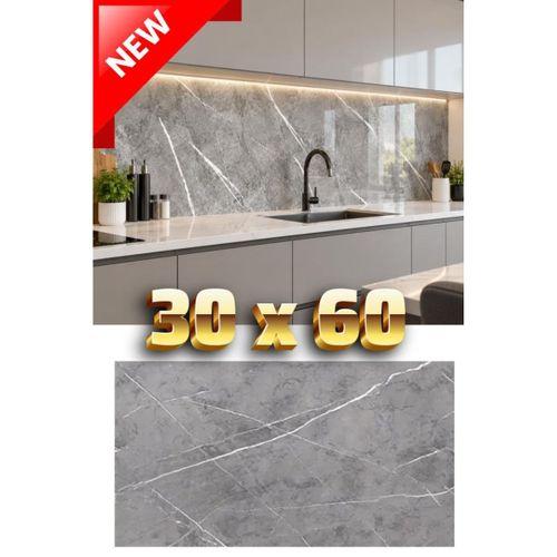 Kendinden Yapışkanlı 1 Adet 30x60cm Gri Mermer Desenli Esnek Banyo Wc Duvar Paneli Kağıdı Tx-058