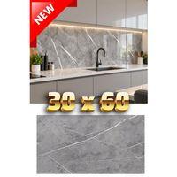 Kendinden Yapışkanlı 1 Adet 30x60cm Gri Mermer Desenli Esnek Banyo Wc Duvar Paneli Kağıdı Tx-058