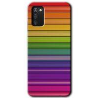 Potkal Hediye Fabrikası Samsung Galaxy A03s Kılıf HD Desen Baskılı Arka Kapak - Colorful Lines