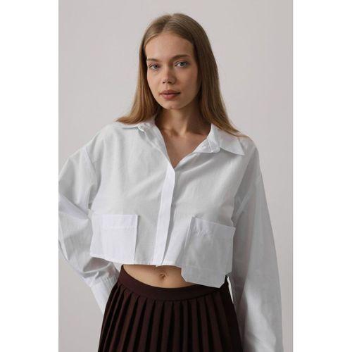 Kısa Boy Çift Cep Gömlek - Beyaz