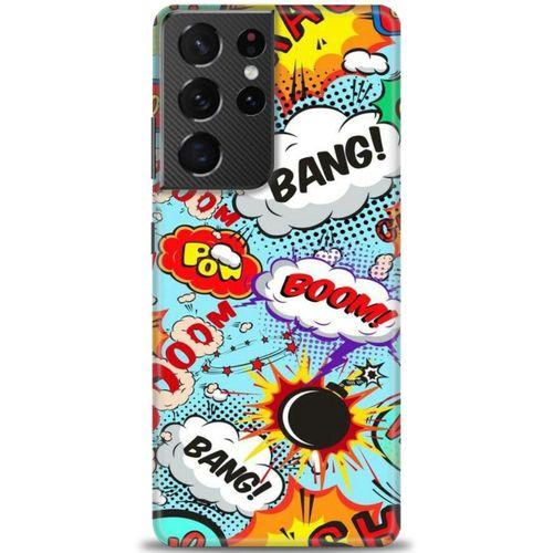 Samsung Galaxy S21 Ultra Kılıf HD Baskılı Kılıf - Bang Boom + Tam Ekran Koruyucu