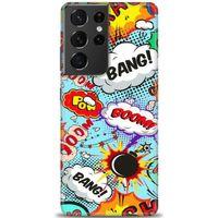 Samsung Galaxy S21 Ultra Kılıf HD Baskılı Kılıf - Bang Boom + Tam Ekran Koruyucu