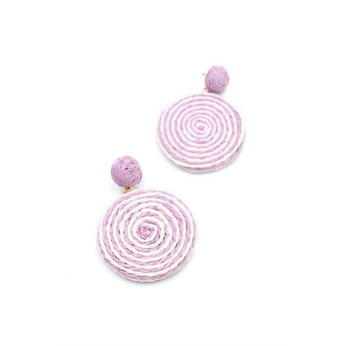 Kumaş Sarmal Küpe - Mor