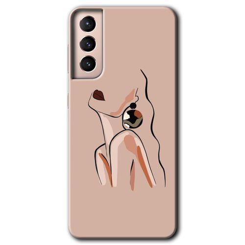 Samsung Galaxy S21 Plus HD Baskılı Kılıf + 9D Tam Ekran Koruyucu - Çizim Silüet