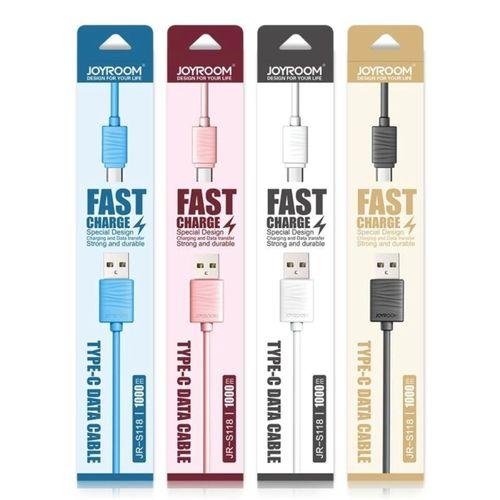 Joyroom JR-S118 Type-C USB Hızlı Şarj ve Data Kablosu 1m Pembe