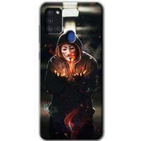 Samsung Galaxy A21s HD Baskılı Kılıf + 9D Tam Ekran Koruyucu - V for Fire