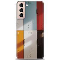 Samsung Galaxy S21 Kılıf HD Baskılı Kılıf - Renkli Kapılar + Tam Ekran Koruyucu
