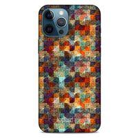 Apple iPhone 12 Pro Max Kılıf Pastel Renkler (4) Koruma Kılıfı Yeşil Kırmızı