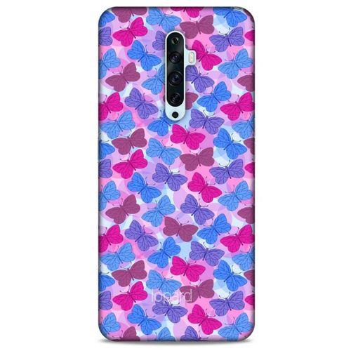 Oppo Reno 2z Kılıf Kelebek Etkisi (21) Koruyucu Kapak Yeşil Kırmızı