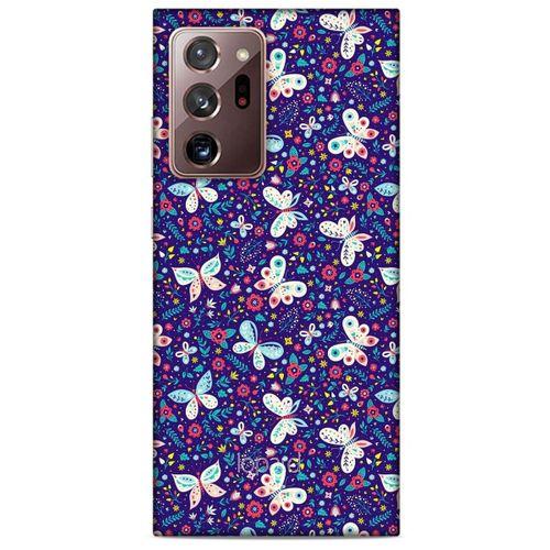 Samsung Galaxy Note 20 Ultra Kılıf Kelebek Etkisi (3) Kapak Kırmızı Lacivert