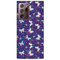 Samsung Galaxy Note 20 Ultra Kılıf Kelebek Etkisi (3) Kapak Kırmızı Lacivert