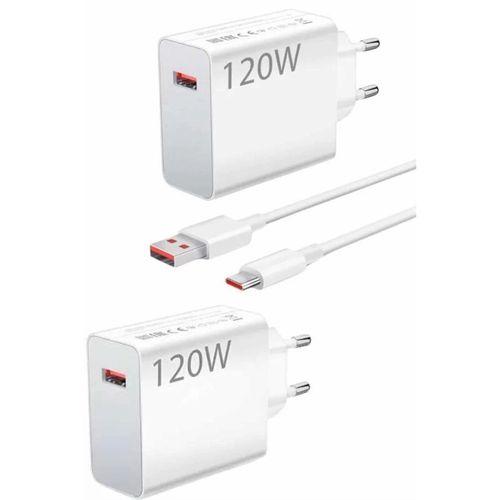 120 Watt Turbo Hızlı Şarj Aleti Seti Hızlı Şarj Adaptörü Beyaz