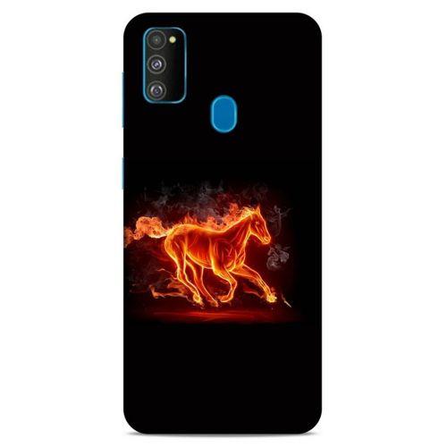 Lopard Samsung Galaxy M30s Uyumlu Kılıf FireX (28) Arka Kapak Ateşli At