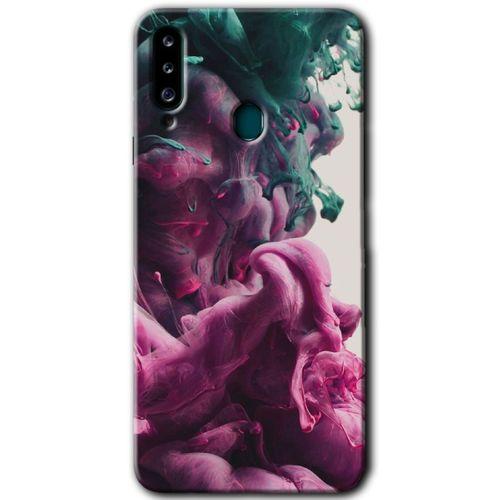 MRCİLETİSİM Samsung Galaxy A20s Kılıf Baskılı Kapak - Liquid Cloud + 5D Tam Kaplayan Cam
