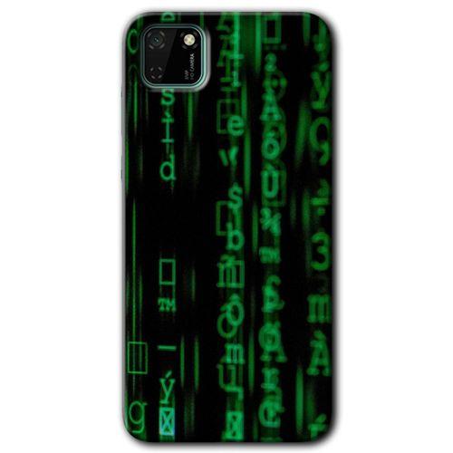 Potkal Hediye Fabrikası Huawei Y5P HD Baskılı Kılıf + 9D Tam Ekran Koruyucu - Matrix