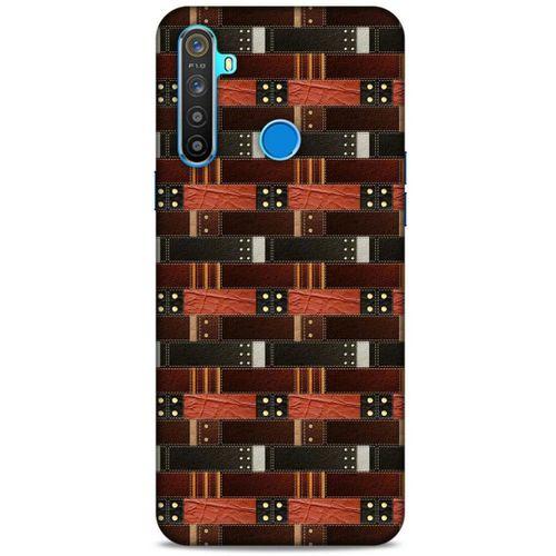 Oppo Realme 5i Kılıf Patchwork (19) Kılıfları Kahve Turuncu