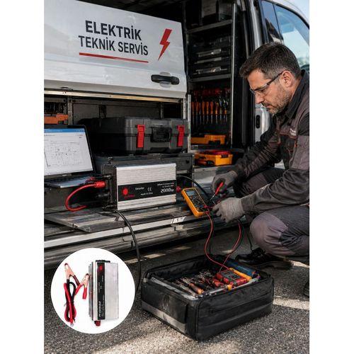 2000w Yüksek Güçlü Araç İnvertörü Priz Çıkışlı Elektrik Dönüştürücü