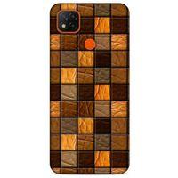 Xiaomi Redmi 9C Kılıf Patchwork (32) Soft Silikon Kılıf Turuncu Kahve