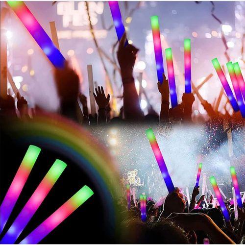Nessiworld Led Işıklı Rengarenk Sünger Parti Çubuk Işıklı Kauçuk Sopa 46 cm