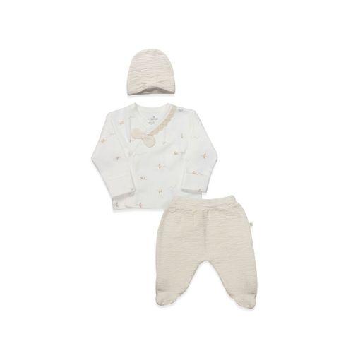 Bistyle Bistyle 3lü Zıbın Takım Love You Smile 13123 Ekru