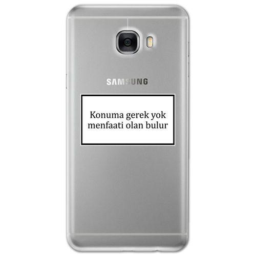 Galaxy C7 Kılıf HD Yazı Baskılı Silikon Arka Kapak - Yazı 6