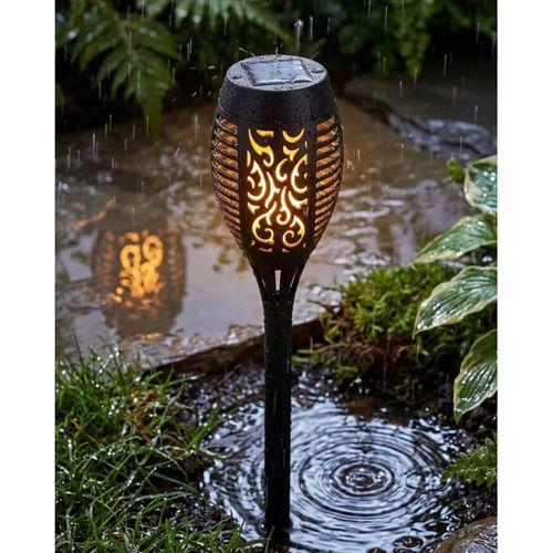 Solar Alev Işıklı Bahçe Lambası Enerji Tasarruflu Sensörlü Dekoratif Dış Mekan Aydınlatma