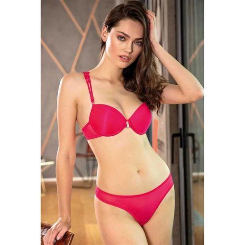 Balenli Destekli Dolgulu Sırt Detaylı Dantelli Sütyen Ve String Takım