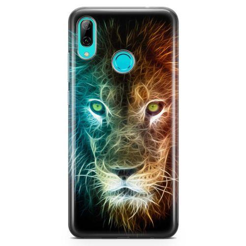 Huawei Y9 2019 Kılıf Neon Aslan Arka Kapak Koruma Desenli Full Koruyucu