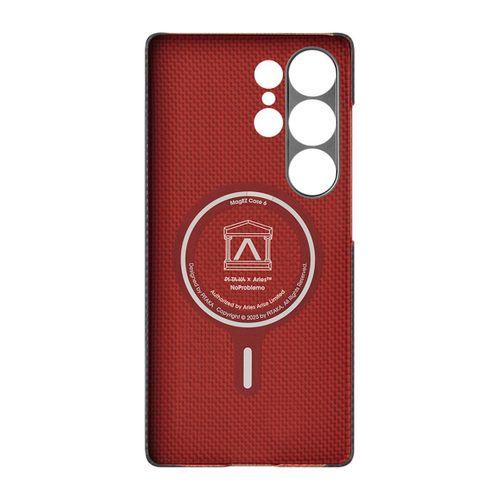 Galaxy S25 Ultra Kılıf  M-safe Şarj Özellikli Lumintex Teknolojili Fosforlu Aramid Fiber Pitaka Tactile Woven Aries Serisi Kapak