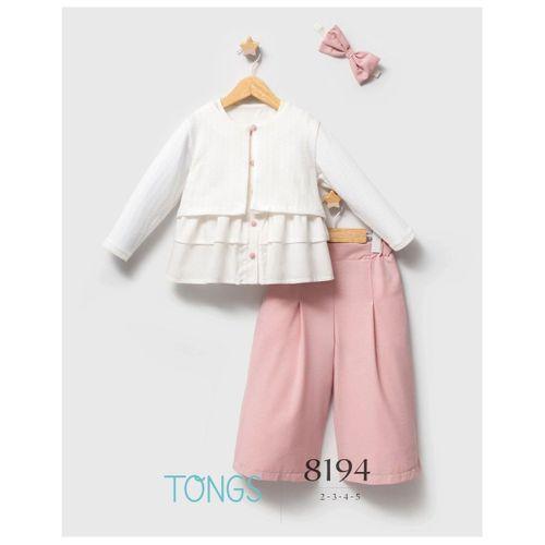 Tongs Baby Tongs Yazlık Üçlü Takım 8194 Pembe