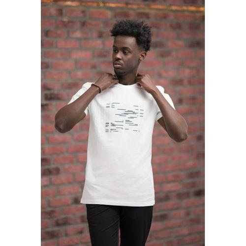 Slim Fit Sıfır Yaka Baskılı Pamuklu T-Shirt