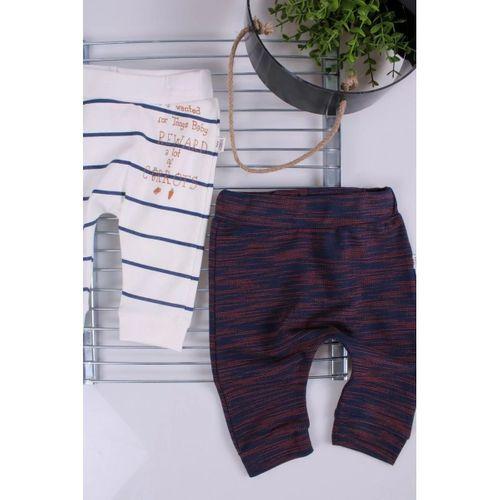 Erkek Bebek Desenli 2'li Pantolon 3/12 Ay