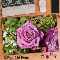 Asil Hobi Pembe Gül - Bahar - Bitki - Doğa -çiçek Yapboz -ayak Destekli Çerçeveli 240 Parça Puzzle