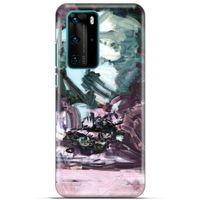 Lopard Huawei P40 Pro Uyumlu Kılıf Soyut Sanat (39) Baskılı Liquid Crystal Kılıf