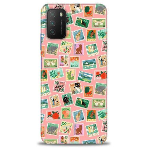 Xiaomi Poco M3 Kılıf HD Baskılı Kılıf - Pullar + Tam Ekran Koruyucu