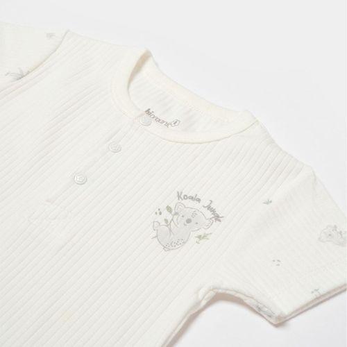 Bibaby Bibaby Biorganic Koala Jungle Kısa Kol Bebek Body 56972 Gri