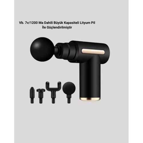 Profesyonel Masaj Tabancası 6 Kademeli Derin Kas Terapisi 4 Başlıklı Şarjlı Sessiz Motor