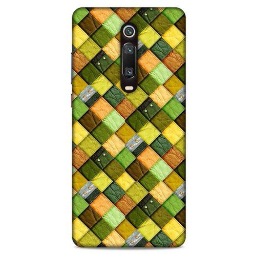 Xiaomi Mi 9T Kılıf Patchwork (49) Ultra Silikon Kılıf Sarı Yeşil