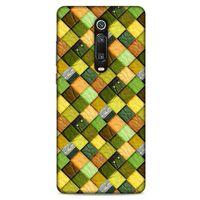 Xiaomi Mi 9T Kılıf Patchwork (49) Ultra Silikon Kılıf Sarı Yeşil