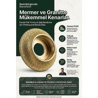 Mermer Granit Seramik İçin Elmas Taşlama Diski Kavisli Pah Kırma Kenar Şekillendirme Aparatı Avuç İçi Spiral Uyumlu 20 mm Göbek 723579