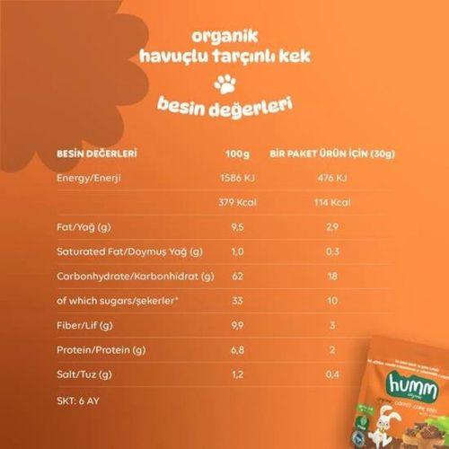 Çocuk Humm Organik Havuçlu Tarçınlı Vegan Kek 30 Gr