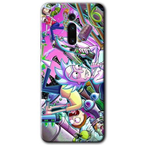 Xiaomi Mi 9T Kılıf HD Desen Baskılı Arka Kapak+Temperli Cam - Graffiti Çizgi Film