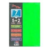 SİMPLUS A4 5+2 175 Yaprak PLASTİK KAPAK SPİRAL AYRAÇLI DEFTER ( Kapak Rengi Stoktan Rastgele ! )