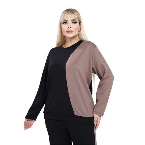 Melsay Butik Siyah Camel Renk Bloklu Modal Kadın Eşofman Takımı