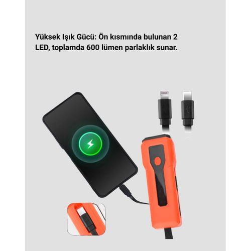 5000 Mah Bataryalı Bisiklet Farı Cob Çakar Çok Fonksiyonlu Yeni Nesil