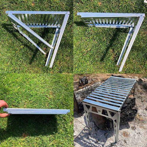Kamp Ayısı® NorrGrill™ Ateş Üstü Ayaklı Izgaralı Katlanır Kamp Piknik Masası