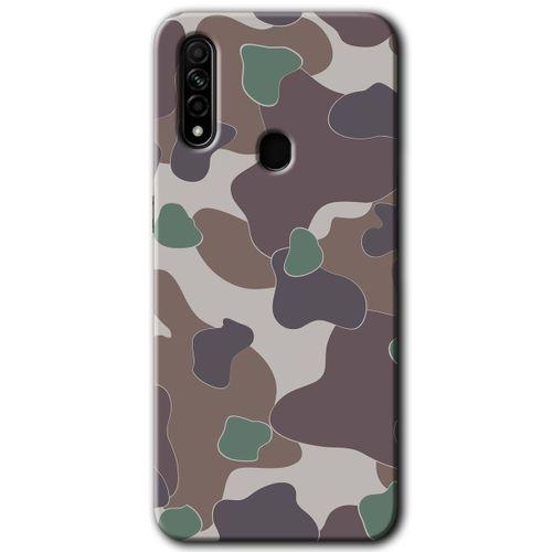 OPPO Oppo A31 Kılıf HD Desen Baskılı Arka Kapak + Temperli Cam - Kamuflaj 11