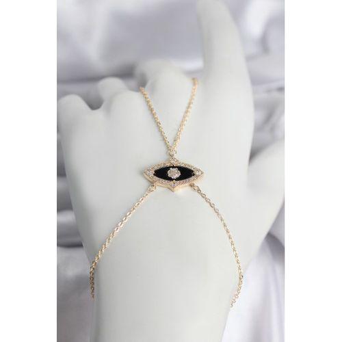 Pirinç Göz Model Gold Renk Zirkon Taşlı Kadın Şahmeran