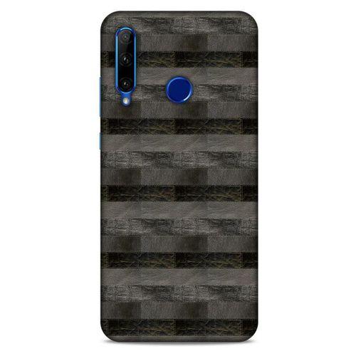 Huawei Y6P Kılıf Patchwork (23) Ultra Koruma Kılıfı Siyah Gri