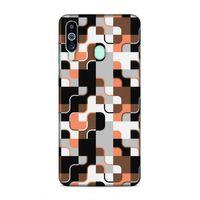 Samsung Galaxy M40 Uyumlu Kılıf Insomnia (47) Crystal Flex Kılıf Siyah Portakal